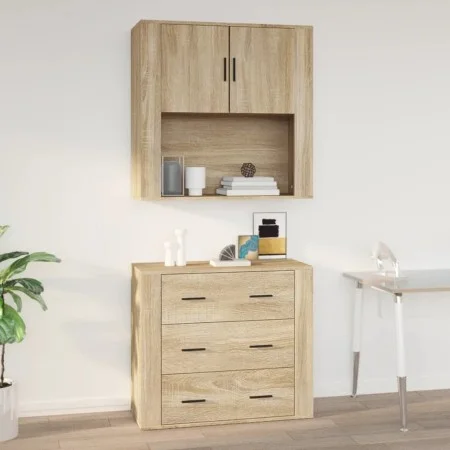 Wandschrank aus Sonoma-Eichensperrholz, 80 x 33 x 80 cm von vidaXL, Sideboards - Ref: Foro24-816587, Preis: 87,68 €, Rabatt: %