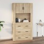 Sonoma oak plywood wall cabinet 80x33x80 cm by vidaXL, Sideboards - Ref: Foro24-816587, Price: 91,72 €, Discount: %
