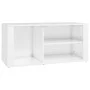 Schuhschrank aus glänzend weißem Sperrholz, 100 x 35 x 45 cm von vidaXL, Schuhregale und Schuhorganisatoren - Ref: Foro24-816...