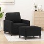 Sillón con taburete terciopelo negro 60 cm en Sofás | Comprar online en Foro24