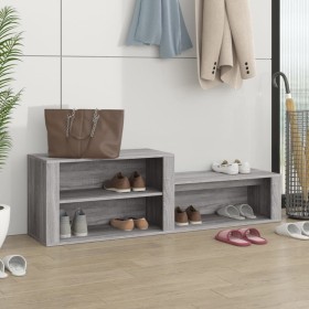 Mueble zapatero madera contrachapada gris Sonoma 150x35x45 cm