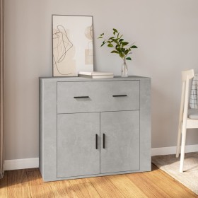 Betongraues Sperrholz-Sideboard 80x33x70 cm von vidaXL, Sideboards - Ref: Foro24-816572, Preis: 94,85 €, Rabatt: %