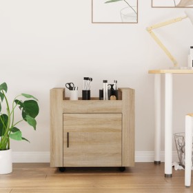 Carrito de escritorio contrachapada roble Sonoma 60x45x60 cm de vidaXL, Carros e islas - Ref: Foro24-816611, Precio: 57,54 €,...