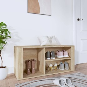 Mueble zapatero madera contrachapada roble Sonoma 100x35x45 cm by vidaXL, Shoe racks and shoe organizers - Ref: Foro24-816923...