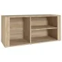 Mueble zapatero madera contrachapada roble Sonoma 100x35x45 cm de vidaXL, Zapateros y organizadores de calzado - Ref: Foro24-...