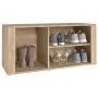 Mueble zapatero madera contrachapada roble Sonoma 100x35x45 cm de vidaXL, Zapateros y organizadores de calzado - Ref: Foro24-...