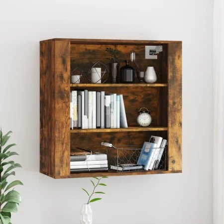 Smoked oak plywood wall cabinet 80x33x80 cm by vidaXL, Sideboards - Ref: Foro24-816597, Price: 60,86 €, Discount: %