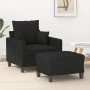 Sillón con taburete tela negro 60 cm en Sofás | Comprar online en Foro24