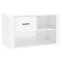 Mueble zapatero madera contrachapada blanco brillo 80x35x45 cm de vidaXL, Zapateros y organizadores de calzado - Ref: Foro24-...