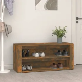 Mueble zapatero madera contrachapada roble ahumado 100x35x45 cm by vidaXL, Shoe racks and shoe organizers - Ref: Foro24-81690...