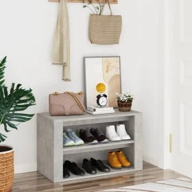 Schuhschrank aus grauem Sperrholz in Betonoptik, 75x35x45 cm. von vidaXL, Schuhregale und Schuhorganisatoren - Ref: Foro24-81...
