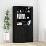 Armario de pared madera contrachapada negro 80x33x80 cm de vidaXL, Aparadores - Ref: Foro24-816593, Precio: 61,24 €