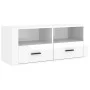 Glänzend weißer Sperrholz-TV-Schrank 100x35x40 cm von vidaXL, TV-Möbel - Ref: Foro24-816810, Preis: 67,54 €, Rabatt: %