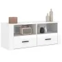 Glänzend weißer Sperrholz-TV-Schrank 100x35x40 cm von vidaXL, TV-Möbel - Ref: Foro24-816810, Preis: 67,54 €, Rabatt: %
