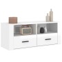 Glänzend weißer Sperrholz-TV-Schrank 100x35x40 cm von vidaXL, TV-Möbel - Ref: Foro24-816810, Preis: 68,28 €, Rabatt: %