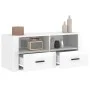 Glänzend weißer Sperrholz-TV-Schrank 100x35x40 cm von vidaXL, TV-Möbel - Ref: Foro24-816810, Preis: 67,54 €, Rabatt: %
