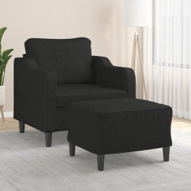 Sillón con taburete tela negro 60 cm Sillón con taburete tela negro 60 cm