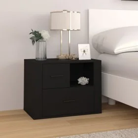 Mesita de noche madera contrachapada negro 60x36x45 cm de vidaXL, Mesitas de noche - Ref: Foro24-816737, Precio: 58,60 €, Des...