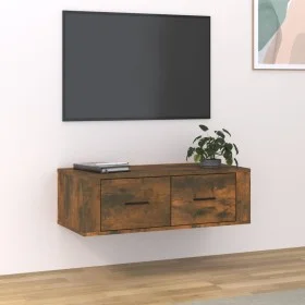 Smoked oak wood hanging TV cabinet 80x36x25 cm by vidaXL, TV Furniture - Ref: Foro24-816837, Price: 48,46 €, Discount: %