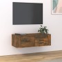 Hängender TV-Schrank aus geräuchertem Eichenholz, 80 x 36 x 25 cm von vidaXL, TV-Möbel - Ref: Foro24-816837, Preis: 48,99 €, ...