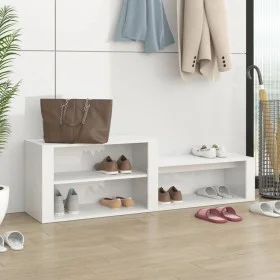 Mueble zapatero madera contrachapada blanco brillo 150x35x45 cm by vidaXL, Shoe racks and shoe organizers - Ref: Foro24-81691...