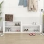 Schuhregal aus weiß glänzendem Sperrholz 150x35x45 cm von vidaXL, Schuhregale und Schuhorganisatoren - Ref: Foro24-816914, Pr...