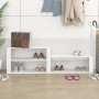 Schuhregal aus weiß glänzendem Sperrholz 150x35x45 cm von vidaXL, Schuhregale und Schuhorganisatoren - Ref: Foro24-816914, Pr...
