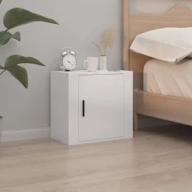 Glossy white wall bedside table 50x30x47 cm by vidaXL, Nightstands - Ref: Foro24-816868, Price: 27,90 €, Discount: %