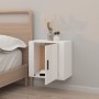 Glänzend weißer Wand-Nachttisch 50x30x47 cm von vidaXL, Nachttische - Ref: Foro24-816868, Preis: 33,15 €, Rabatt: %