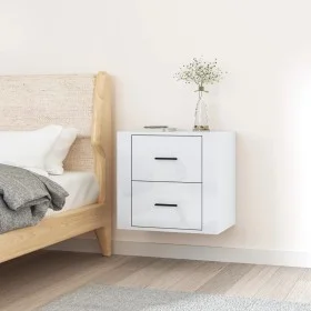Glossy white wall bedside table 50x36x47 cm by vidaXL, Lockers and storage cabinets - Ref: Foro24-816858, Price: 50,17 €, Dis...