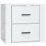 Glossy white wall bedside table 50x36x47 cm by vidaXL, Lockers and storage cabinets - Ref: Foro24-816858, Price: 50,17 €, Dis...