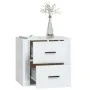 Glossy white wall bedside table 50x36x47 cm by vidaXL, Lockers and storage cabinets - Ref: Foro24-816858, Price: 50,17 €, Dis...