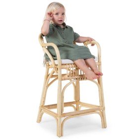 CHILDHOME Silla infantil de ratán con cojín Montana