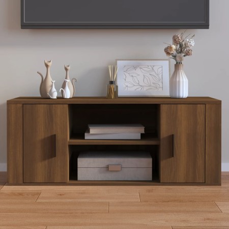 TV-Schrank aus braunem Eichensperrholz, 100 x 35 x 40 cm von vidaXL, TV-Möbel - Ref: Foro24-823098, Preis: 67,14 €, Rabatt: %