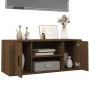 Oak brown plywood TV cabinet 100x35x40 cm by vidaXL, TV Furniture - Ref: Foro24-823098, Price: 66,34 €, Discount: %