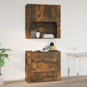 Wandschrank aus geräuchertem Eichensperrholz, 80 x 33 x 80 cm von vidaXL, Sideboards - Ref: Foro24-816589, Preis: 62,19 €, Ra...