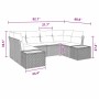 Conjunto de sofá de jardín con cojín 6 pcs Negro Poliratán