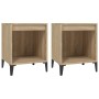 Mesitas de noche 2 unidades roble Sonoma 40x35x50 cm de vidaXL, Mesitas de noche - Ref: Foro24-821881, Precio: 47,11 €, Descu...