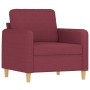 Sillón con taburete tela rojo tinto 60 cm