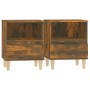 Nachttische 2 Einheiten geräucherte Eiche 40x35x50 cm von vidaXL, Nachttische - Ref: Foro24-821805, Preis: 70,36 €, Rabatt: %