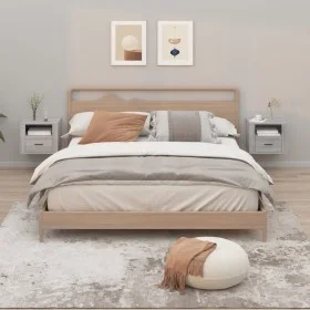 Mesitas de noche de pared 2 uds gris Sonoma 50x36x40 cm de vidaXL, Mesitas de noche - Ref: Foro24-816893, Precio: 81,48 €, De...