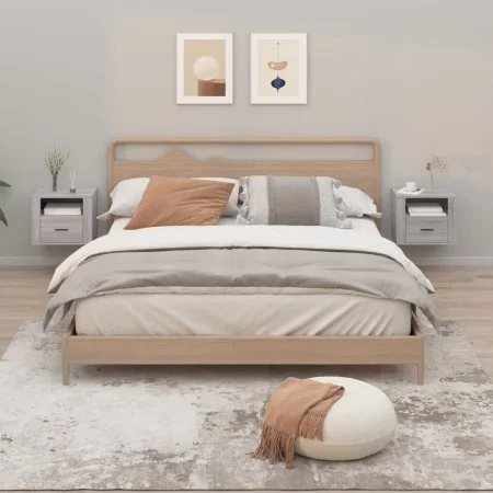 Mesitas de noche de pared 2 uds gris Sonoma 50x36x40 cm de vidaXL, Mesitas de noche - Ref: Foro24-816893, Precio: 81,48 €, De...