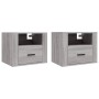 Mesitas de noche de pared 2 uds gris Sonoma 50x36x40 cm de vidaXL, Mesitas de noche - Ref: Foro24-816893, Precio: 82,43 €, De...