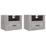 Mesitas de noche de pared 2 uds gris Sonoma 50x36x40 cm de vidaXL, Mesitas de noche - Ref: Foro24-816893, Precio: 81,48 €, De...