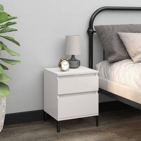 Glänzend weißer Nachttisch 40x35x50 cm von vidaXL, Schließfächer und Lagerschränke - Ref: Foro24-821846, Preis: 53,52 €, Raba...