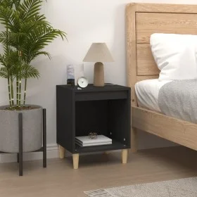 Black plywood nightstand 40x35x50 cm by vidaXL, Nightstands - Ref: Foro24-821860, Price: 32,73 €, Discount: %