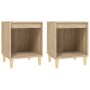 Mesitas de noche 2 unidades roble Sonoma 40x35x50 cm de vidaXL, Mesitas de noche - Ref: Foro24-821865, Precio: 50,26 €, Descu...