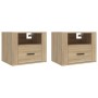Wall bedside tables 2 pcs Sonoma oak color 50x36x40 cm by vidaXL, Nightstands - Ref: Foro24-816887, Price: 79,86 €, Discount: %