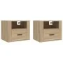 Wand-Nachttische 2 Stk. Sonoma-Eiche-Farbe 50x36x40 cm von vidaXL, Nachttische - Ref: Foro24-816887, Preis: 78,86 €, Rabatt: %