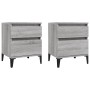 Nightstands 2 units gray Sonoma 40x35x50 cm by vidaXL, Lockers and storage cabinets - Ref: Foro24-821855, Price: 90,21 €, Dis...